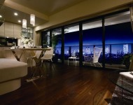 リビングダイニング夜景